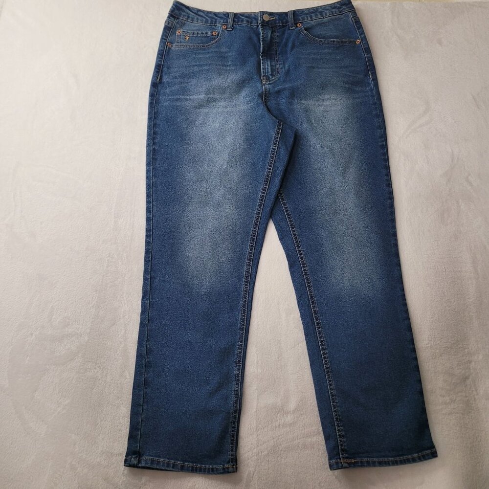 Frye Women's Straight Leg Blue Denim Jeans Size 12/31